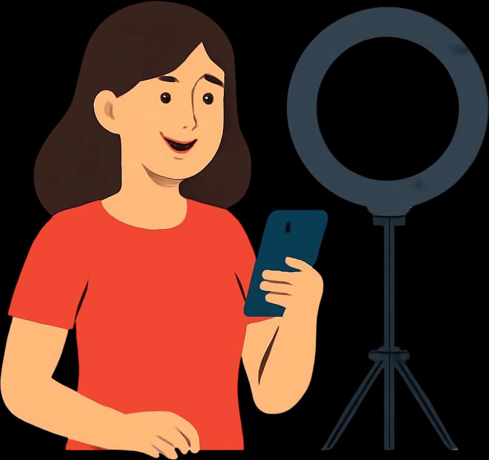 A live-streaming creator going live
